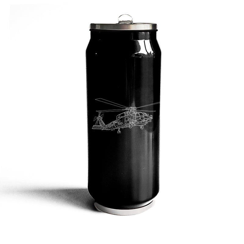 sh60 seahawk helicopter travel bottle digital engraving mockup / engraving preview