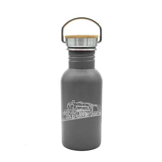 locomotive steam train bottle digital engraving mockup / engraving preview