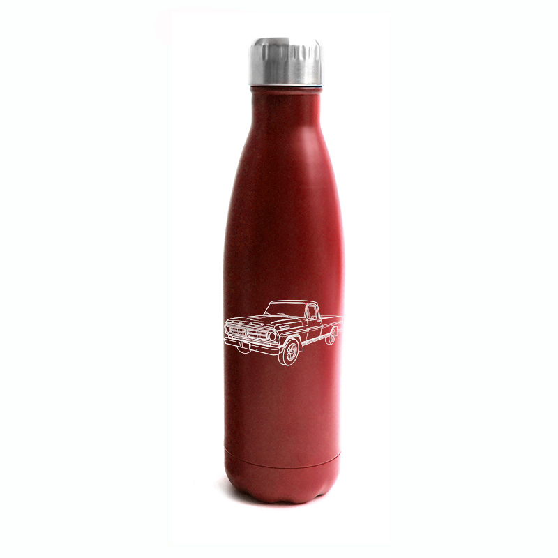 fd f100 pickup truck bottle digital engraving mockup / engraving preview