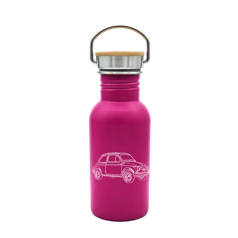 fia 500 car travel bottle digital engraving mockup / engraving preview