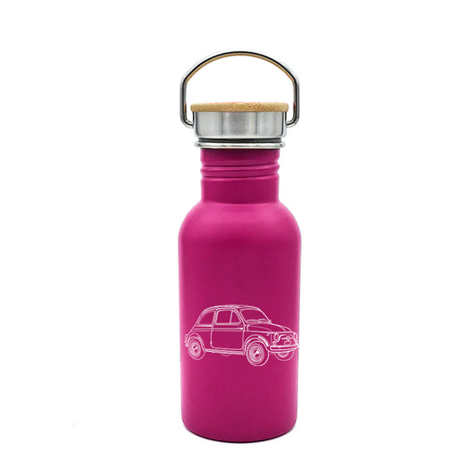 fia 500 car travel bottle digital engraving mockup / engraving preview