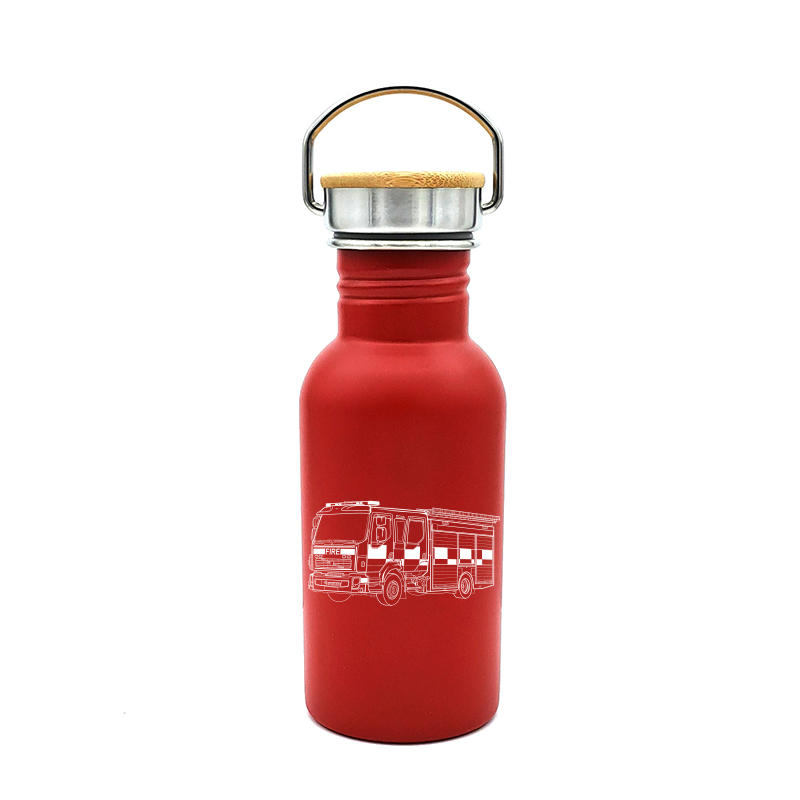 fire engine truck bottle digital engraving mockup / engraving preview