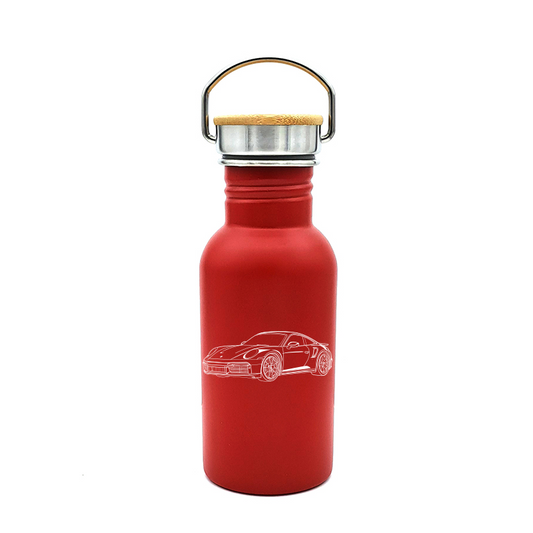 p 911 car bottle digital engraving mockup / engraving preview