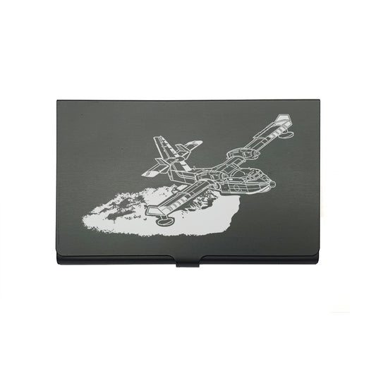 cl145 aerial fire fighter aircraft card Holder digital engraving mockup / engraving preview