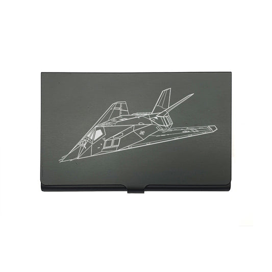lockheed f117 nighthawk aircraft card Holder digital engraving mockup / engraving preview