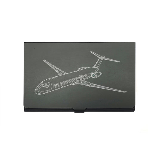 mcdonnell douglas md80 aircraft card Holder digital engraving mockup / engraving preview