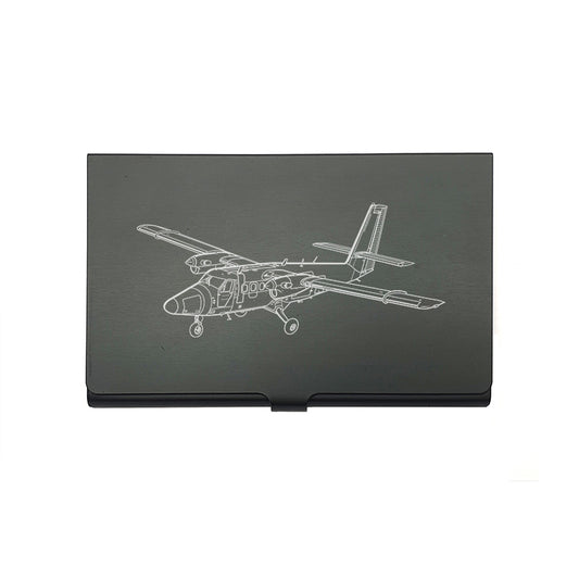 twin otter aircraft card Holder digital engraving mockup / engraving preview