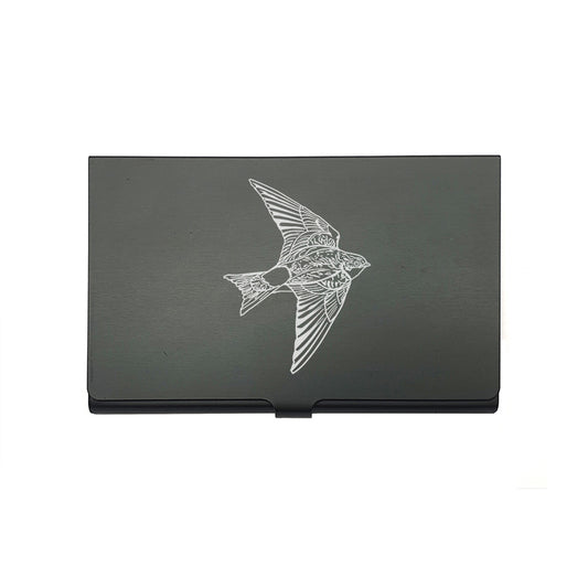 house martin bird card Holder digital engraving mockup / engraving preview
