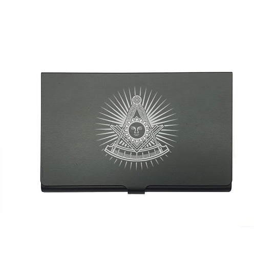 masonic face starburst card Holder digital engraving mockup / engraving preview