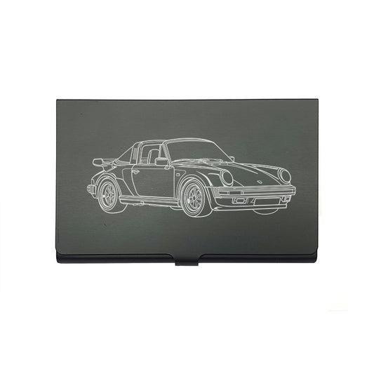911 carrera targa super sport car card Holder digital engraving mockup / engraving preview