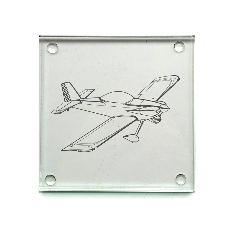 american vans rv4 aircraft drinks coaster digital engraving mockup / engraving preview