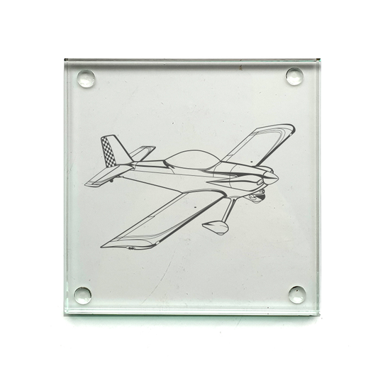 american vans rv4 aircraft drinks coaster digital engraving mockup / engraving preview