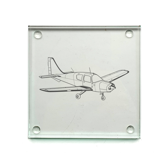 beagle pup aircraft drinks coaster digital engraving mockup / engraving preview