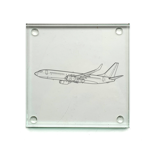 boeing 737 aircraft drinks coaster digital engraving mockup / engraving preview