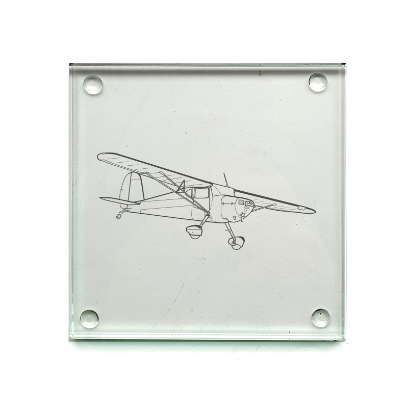 cessna 120 aircraft drinks coaster digital engraving mockup / engraving preview