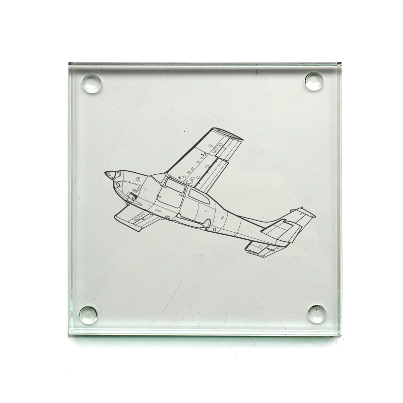 cessna centurion gu aircraft drinks coaster digital engraving mockup / engraving preview