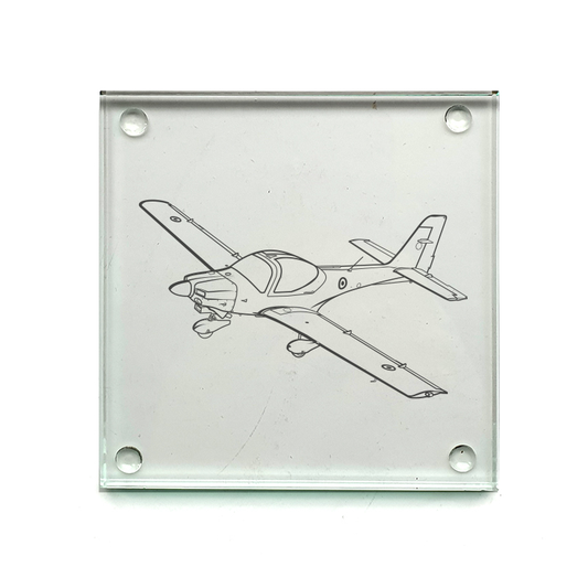 grob g115 t1 aircraft drinks coaster digital engraving mockup / engraving preview