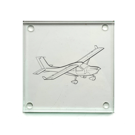 jabiru j230 aircraft drinks coaster digital engraving mockup / engraving preview
