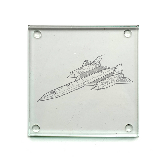 lockheed sr71 blackbird aircraft drinks coaster digital engraving mockup / engraving preview