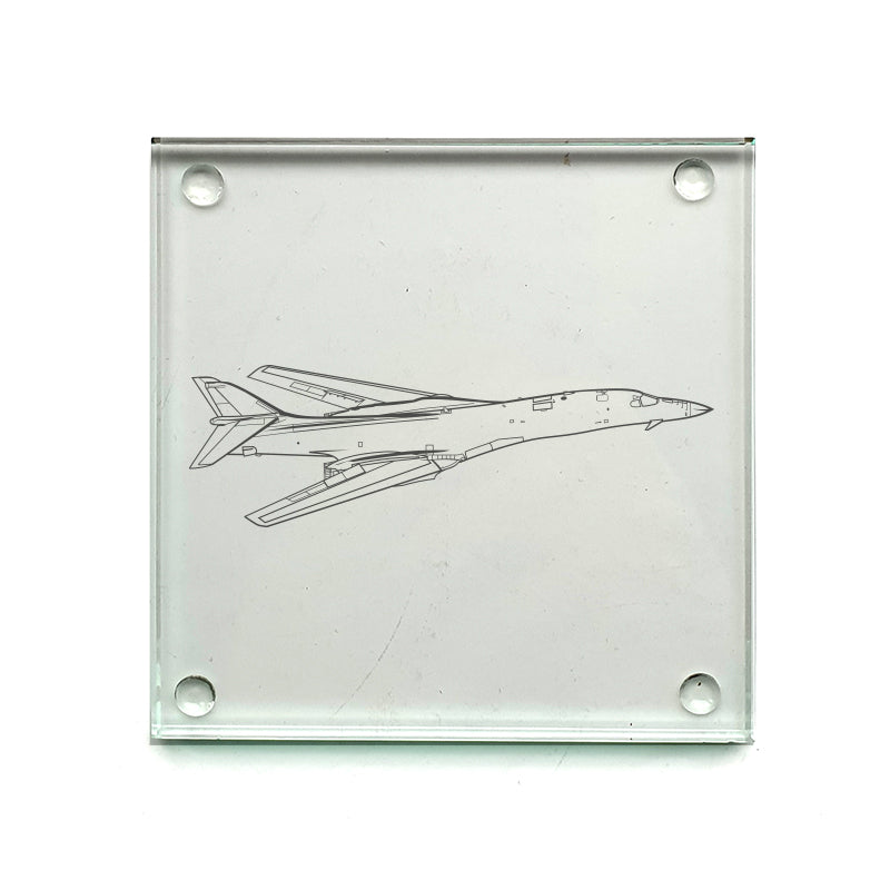 rockwell b1 lancer aircraft drinks coaster digital engraving mockup / engraving preview
