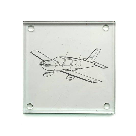 socata tb9 aircraft drinks coaster digital engraving mockup / engraving preview