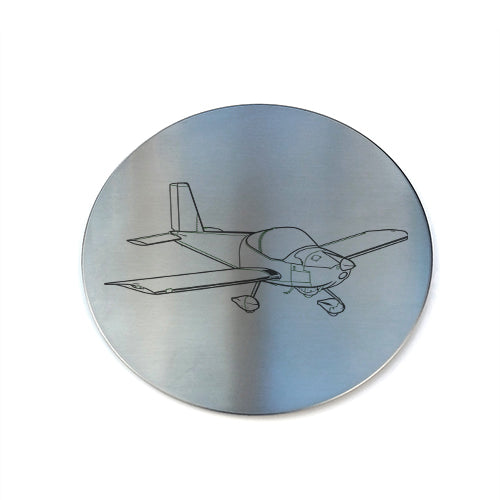 vans rv12 aircraft drinks coaster digital engraving mockup / engraving preview