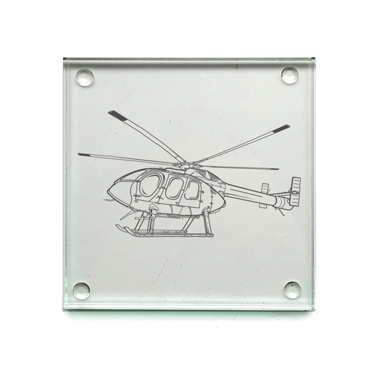 md600n helicopter helicopter drinks coaster digital engraving mockup / engraving preview