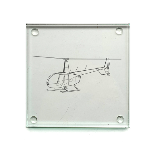 robinson r44 helicopter drinks coaster digital engraving mockup / engraving preview