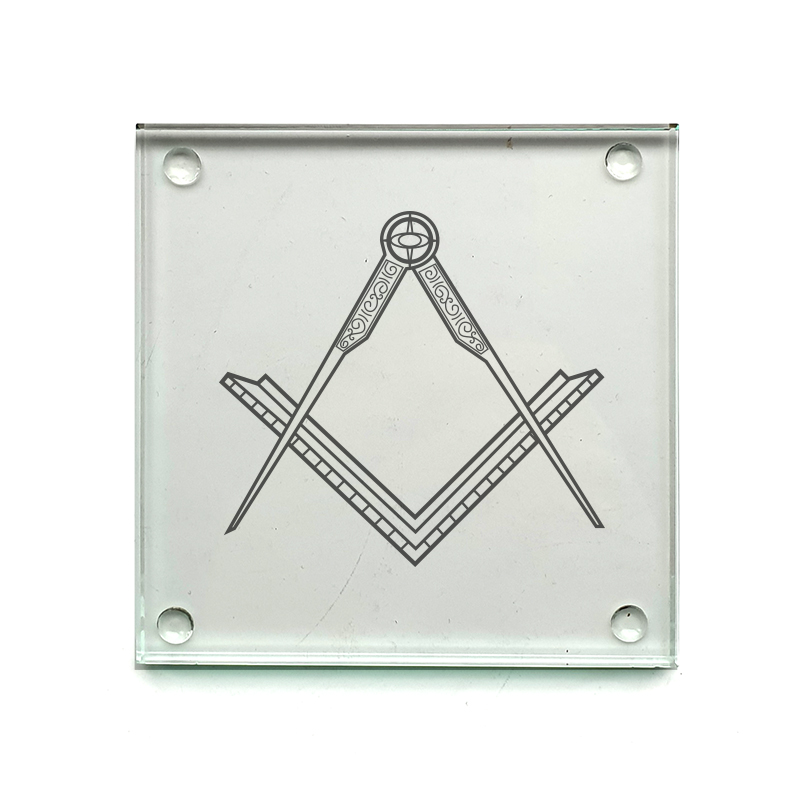 masonic 01 symbol drinks coaster digital engraving mockup / engraving preview