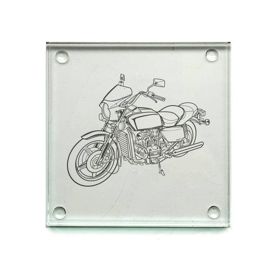 classic hon goldwing motorcycle drinks coaster digital engraving mockup / engraving preview