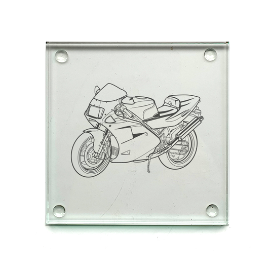 duc 888 motorcycle drinks coaster digital engraving mockup / engraving preview