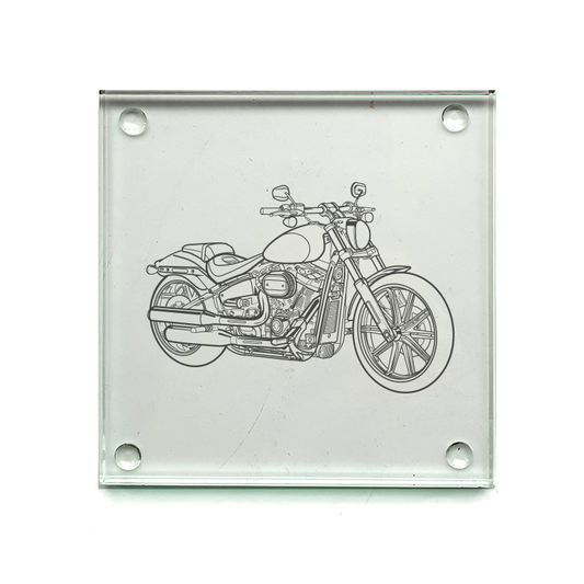 hd breakout motorcycle drinks coaster digital engraving mockup / engraving preview
