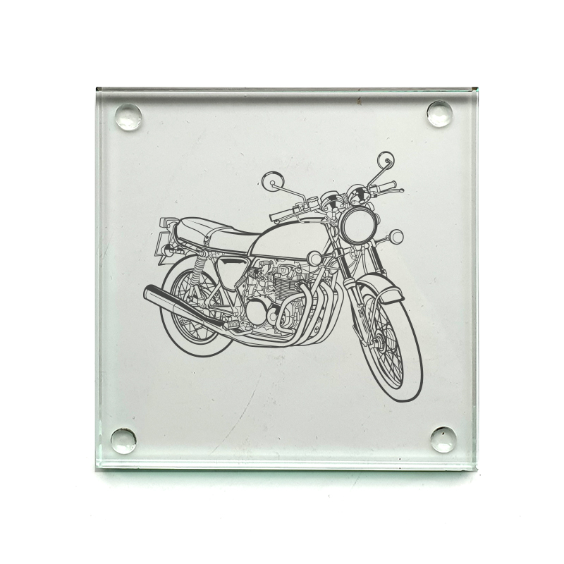 hon cb550 motorcycle drinks coaster digital engraving mockup / engraving preview