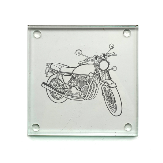 hon cb550 motorcycle drinks coaster digital engraving mockup / engraving preview