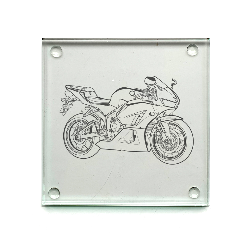 hon fireblade motorcycle drinks coaster digital engraving mockup / engraving preview
