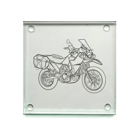 kaw klr650 motorcycle drinks coaster digital engraving mockup / engraving preview
