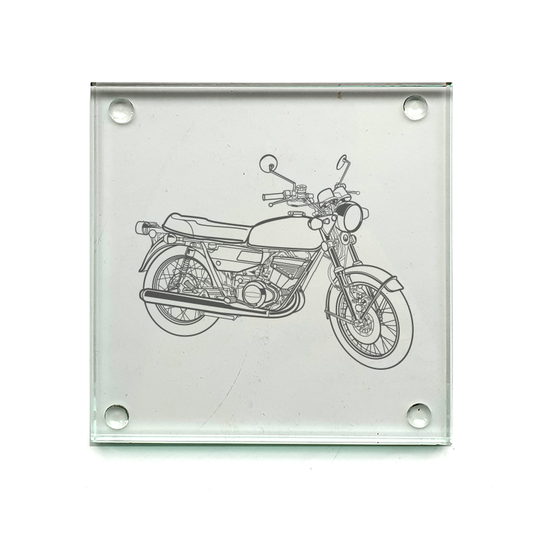 suz gt250 motorcycle drinks coaster digital engraving mockup / engraving preview