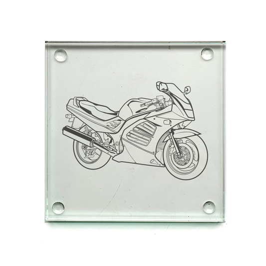 suz rf motorcycle drinks coaster digital engraving mockup / engraving preview
