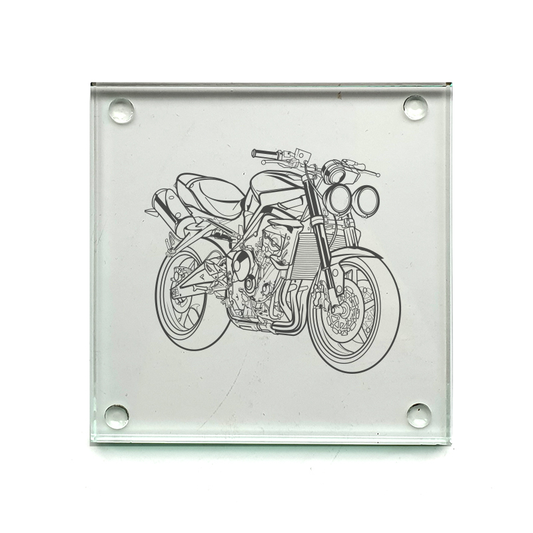 tri street triple motorcycle drinks coaster digital engraving mockup / engraving preview