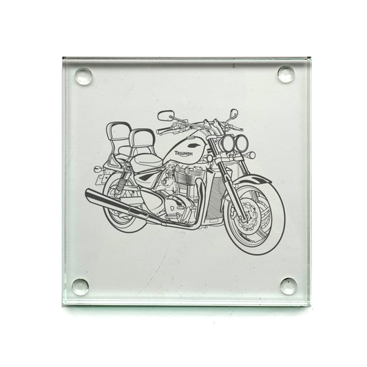 tri thunderbird motorcycle drinks coaster digital engraving mockup / engraving preview