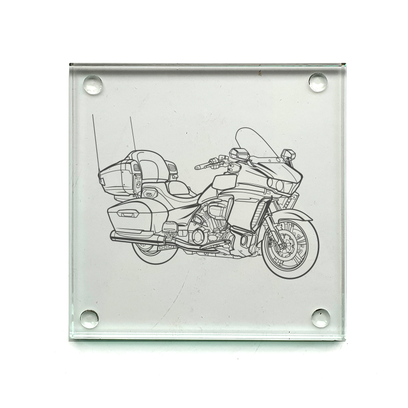 yam star venture motorcycle drinks coaster digital engraving mockup / engraving preview