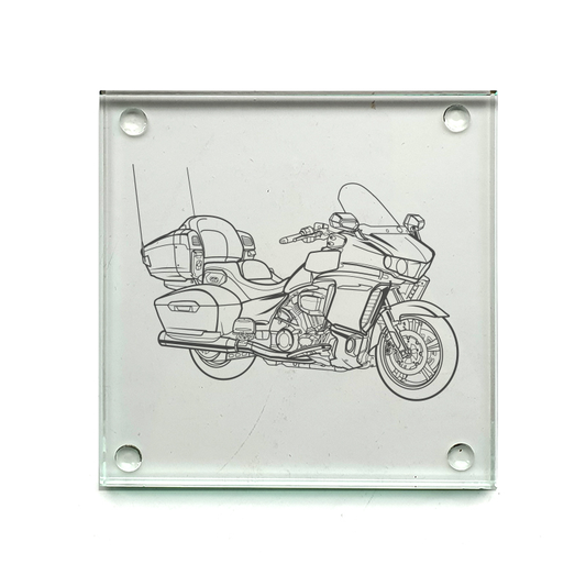yam star venture motorcycle drinks coaster digital engraving mockup / engraving preview