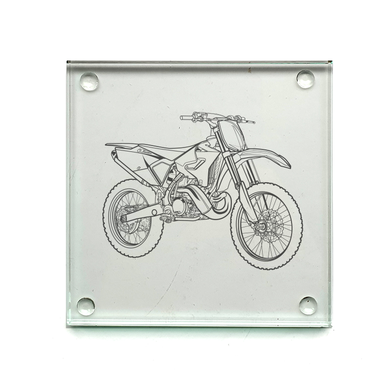 yam yz250 motorcycle drinks coaster digital engraving mockup / engraving preview