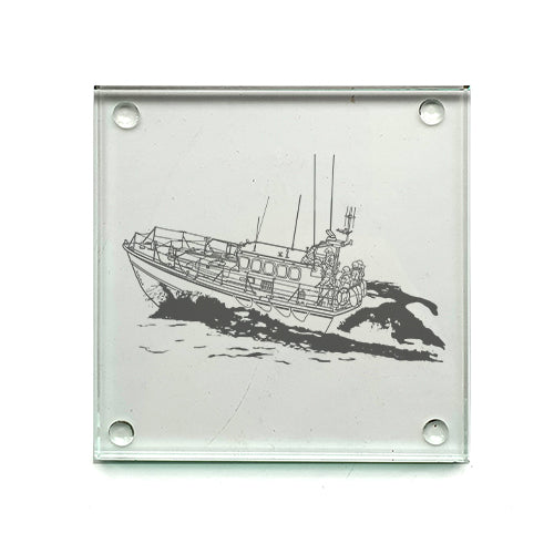 mersey class lifeat nautical drinks coaster digital engraving mockup / engraving preview