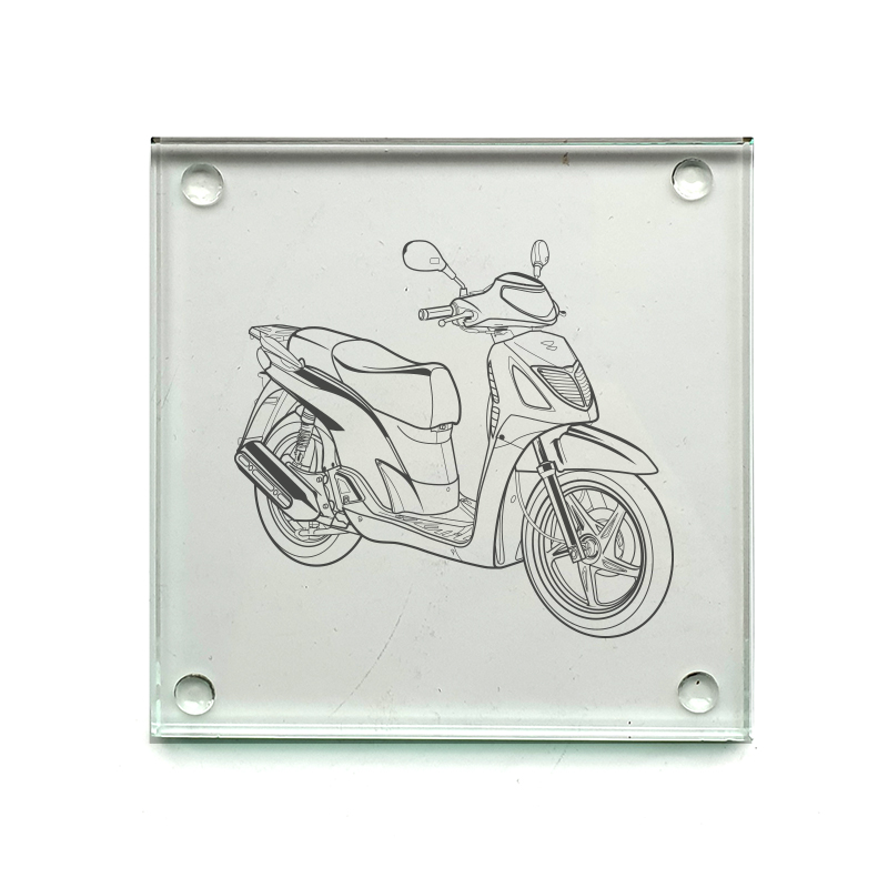 hon sh125 scooter drinks coaster digital engraving mockup / engraving preview
