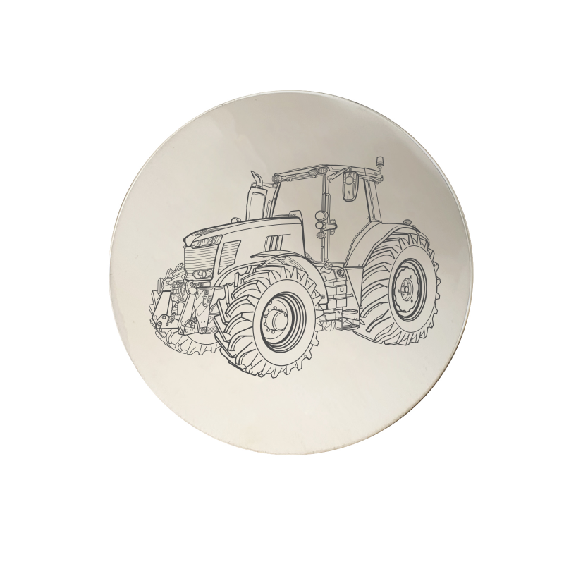 tractor vehicle drinks coaster digital engraving mockup / engraving preview