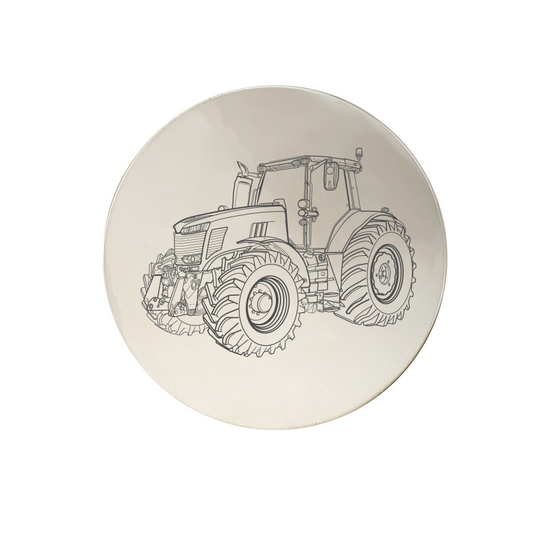 tractor vehicle drinks coaster digital engraving mockup / engraving preview