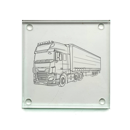 hgv lorry truck drinks coaster digital engraving mockup / engraving preview