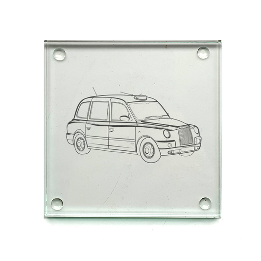 london taxi car drinks coaster digital engraving mockup / engraving preview