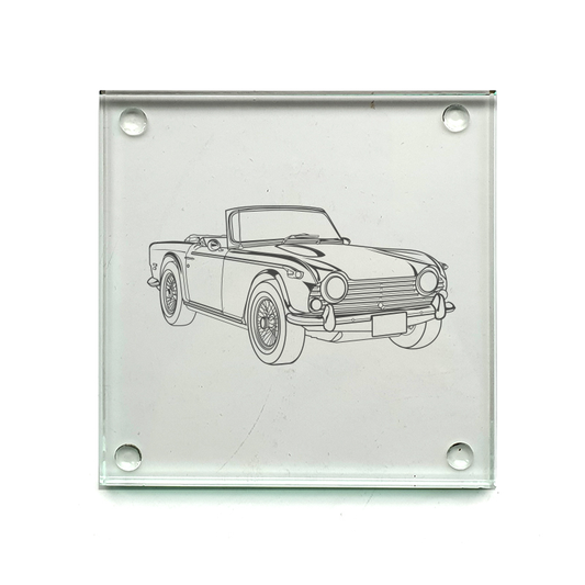 tri tr250 car drinks coaster digital engraving mockup / engraving preview